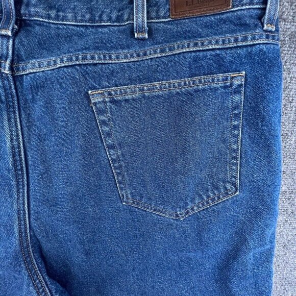 LL Bean Blue Jeans Adult Men's 44X30 Relaxed Fit Blanket Lined Plaid 100% Cotton - Picture 11 of 12